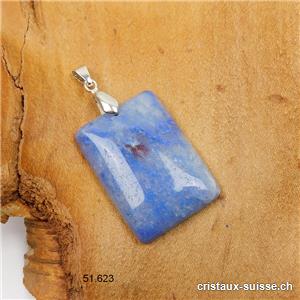 Pendentif Quartz bleu Cabochon avec clip en métal amovible