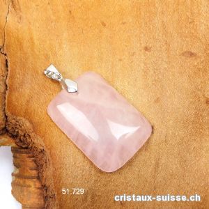 Pendentif Quartz rose Cabochon avec clip en métal amovible