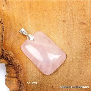 Pendentif Quartz rose Cabochon avec clip en métal amovible