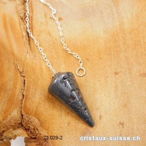 Pendule Hématite nature facetté 3,2 cm. Pièce unique
