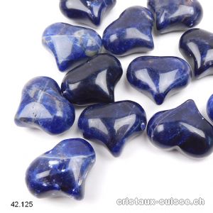 Coeur Sodalite 2,5 x 1,5 - 2 cm, foncée et bombé