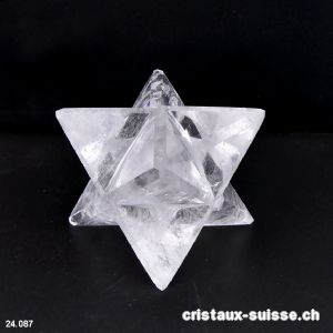 Merkaba Cristal de roche, diagonale 8,7 cm. Pièce unique 234 grammes