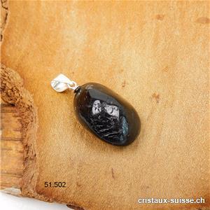 Pendentif Tourmaline noire - Schörl 2 - 2,5 cm, boucle argent 925