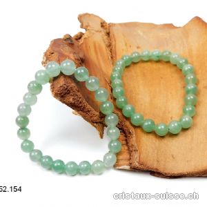 Bracelet Aventurine verte claire 8 - 9 mm / 17,5 - 18 cm