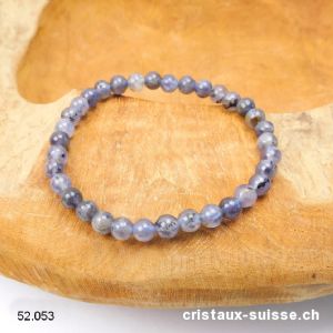 Bracelet Iolite - Cordiérite 6,5 - 7 mm, élastique 17,5 - 18 cm. Taille SM