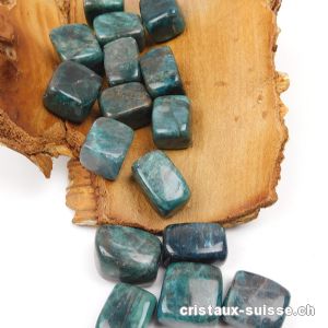 Apatite carrée bleue - brune 1,8 - 2,2 cm / 11 à 16 grammes. Taille M