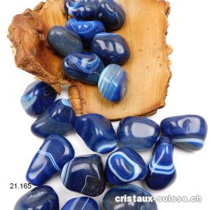 Agate bleue 3 à 4 cm / 22 à 30 grammes. Taille L-XL. Qual. AB