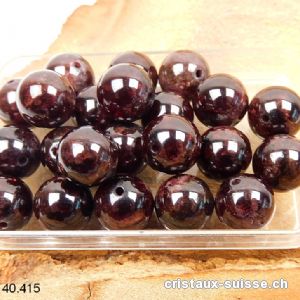 Grenat Almandin foncé, boule percée 9,5 - 10 mm