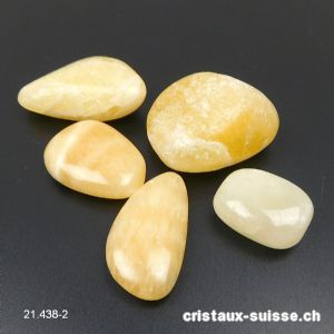 5 x Calcite jaune 2,5 à 4,5 cm / 106 grammes. Lot unique. OFFRE SPECIALE
