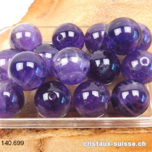 Améthyste, boule percée 12 mm