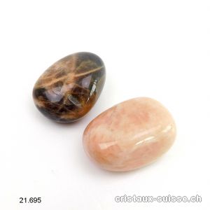 1 x Pierre de Lune noire et 1 x chocolat 2,5 à 3 cm. OFFRE SPECIALE