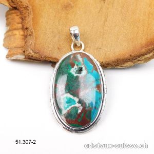 Pendentif Chrysocolle en argent 925. Pièce unique