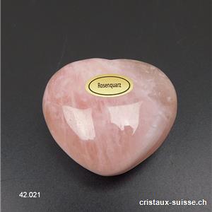 Coeur Quartz rose 4,5 x 4 x 2,3 cm, bombé