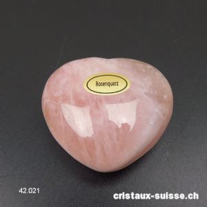 Coeur Quartz rose 4,5 x 4 x 2,3 cm, bombé