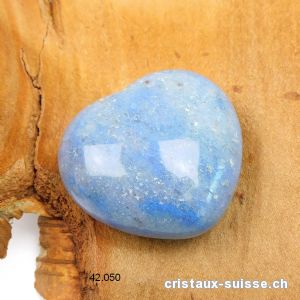 Coeur Quartz bleu 4,5 x 4 x 2,3 cm, bombé