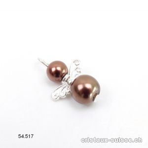 Charm Ange marron en métal 1,8 cm, avec boucle ouverte