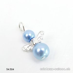 Charm Ange bleu ciel en métal 1,8 cm, avec boucle ouverte