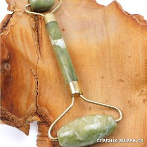 Rouleau de massage Jade Serpentine verte 14 cm