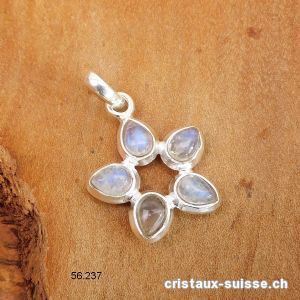 Pendentif Pierre de Lune arc-en-ciel en argent 925. Offre Spéciale