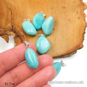 Pendentif Amazonite du Brésil 2 - 2,5 cm, boucle argent 925