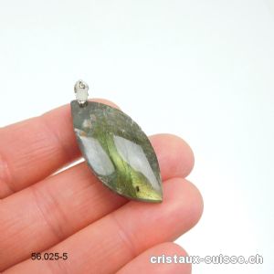 Pendentif Labradorite avec clip en métal. Pièce unique. Offre Spéciale