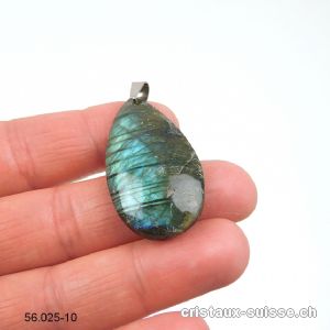 Pendentif Labradorite avec clip en métal. Pièce unique. Offre Spéciale