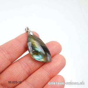 Pendentif Labradorite avec clip en métal. Pièce unique. Offre Spéciale