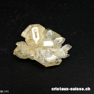 Quartz fenêtre biterminé, Suisse - Valais. 2,6 x 2 x 1 cm. Pièce unique