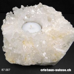 Bougeoir Cristal de Roche du Brésil. Pièce unique 1'157 grammes