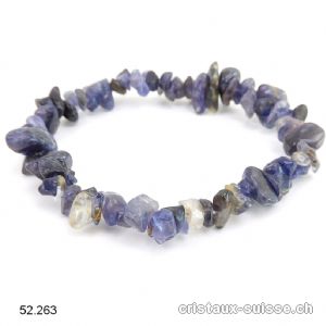 Bracelet Iolite - Cordiérite, élastique 17,5 - 18 cm