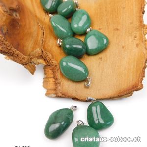 Pendentif Aventurine verte 2 - 2,5 cm avec boucle argent 925