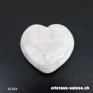 Coeur Quartz blanc 3,5 cm, plat