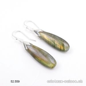 Boucles d'oreilles Labradorite en argent 925