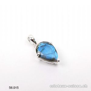 Pendentif Labradorite bleue facettée en argent 925