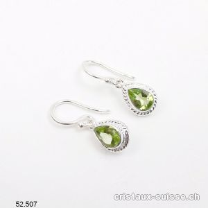 Boucles d'oreilles Péridot facetté en argent 925