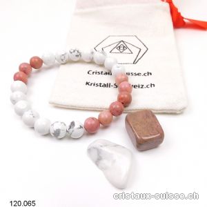 Set DÉTENTE - Magnésite et Rhodonite. Offre Spéciale