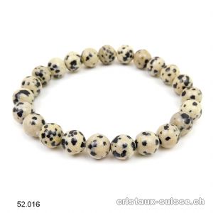 Bracelet Jaspe Dalmatien 8,5 mm / 19 cm