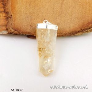 Pendentif Citrine avec capuchon en argent 925. Pièce unique 3,3 cm