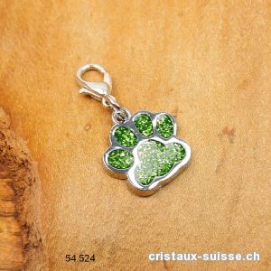 Charm Patte d'animal VERT 1,6 cm, en métal avec fermoir