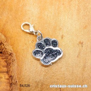 Charm Patte d'animal NOIR 1,6 cm, en métal avec fermoir