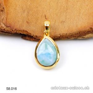 Pendentif Larimar en argent 925 doré