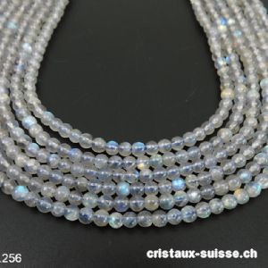 Rang Labradorite transparente 4 - 4,5 mm / 39 cm, env. 92 boules