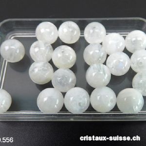 Pierre de Lune blanche, boule percée 8 - 8,5 mm