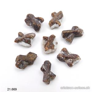 Staurotide - Staurolite brute de Russie, env, 1,5 cm. RARETÉ