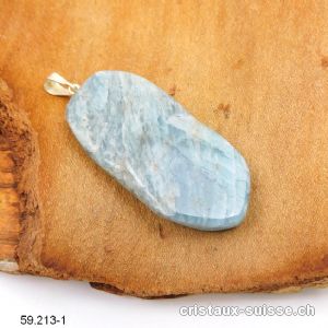 Pendentif Aigue-Marine du Brésil avec boucle métal. Pièce unique