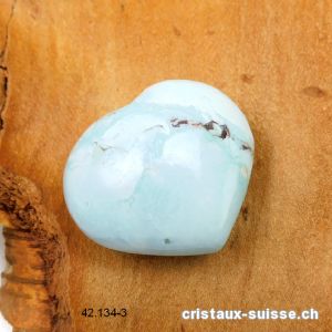 Coeur Turquoise - Dickite de Madagascar 3,8 x 3,4 cm, bombé. Pièce unique