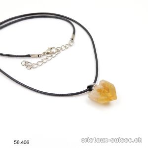 Pendentif Citrine morceau brut 1,5 à 2,5 cm et Collier. Offre Spéciale