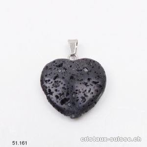 Pendentif Lave - Pierre de Lave Coeur 2 cm