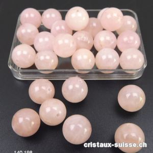 Quartz Rose, boule percée 10 mm. Qual. AB