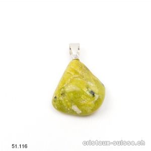 Pendentif Lizardite de Norvège 2 cm avec boucle argent